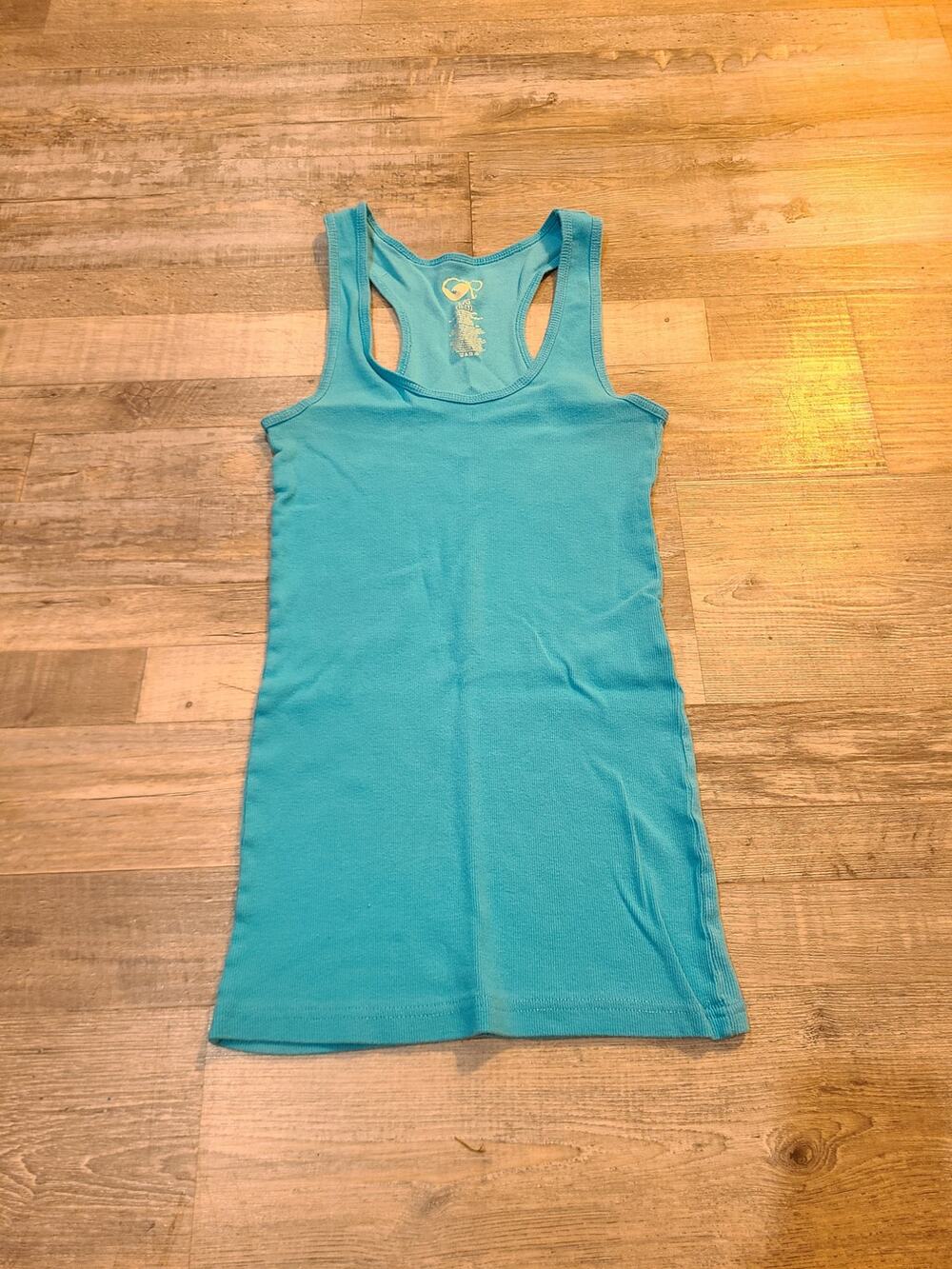 OP large juniors ribbed blue tank top